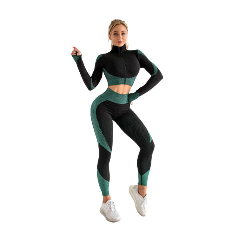 2-Piece Seamless Zip-Up Yoga Set – Workout Sets for Women