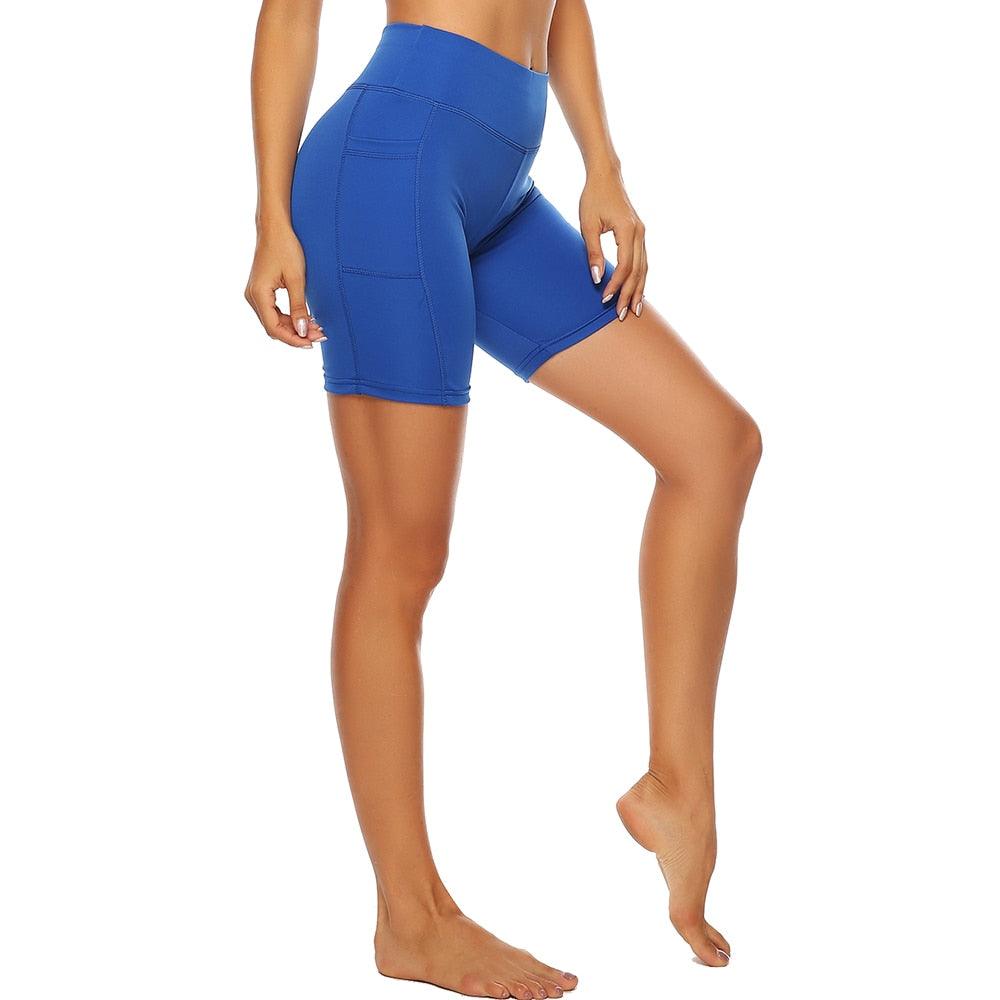 Casual Women's Yoga Pants Gym Fitness Sports Cropped Leggings Pocket Slim Pants Female Solid Color Women's Seamless Scrunch Legging Workout Leggings For Women Lift Tight Gym Yoga Home Pants