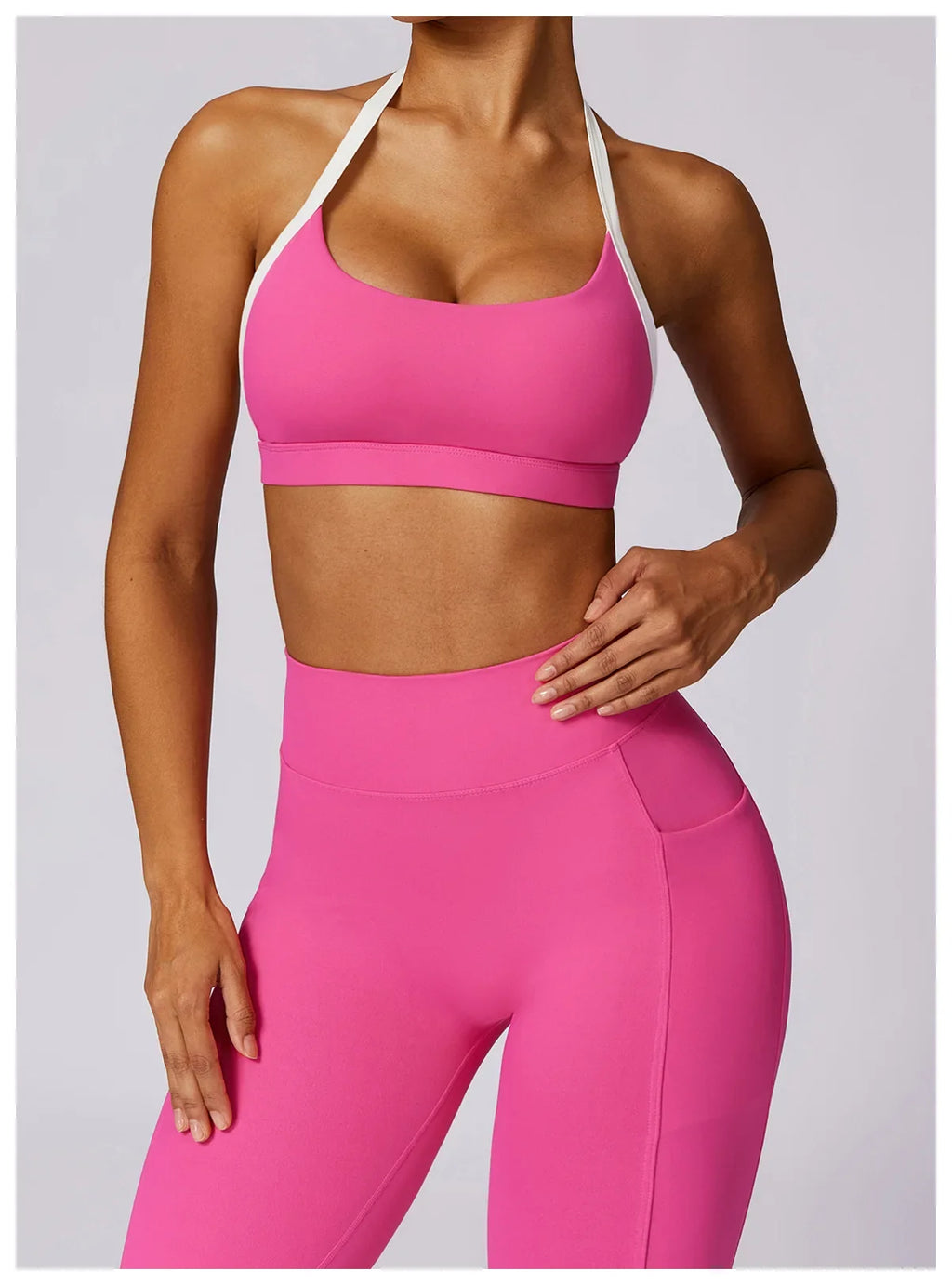 Women's Neck Hanging Back Beauty Yoga Bra Quick Drying Sports Underwear Gym Push Up Workout High-intensity Running Fitness Vest