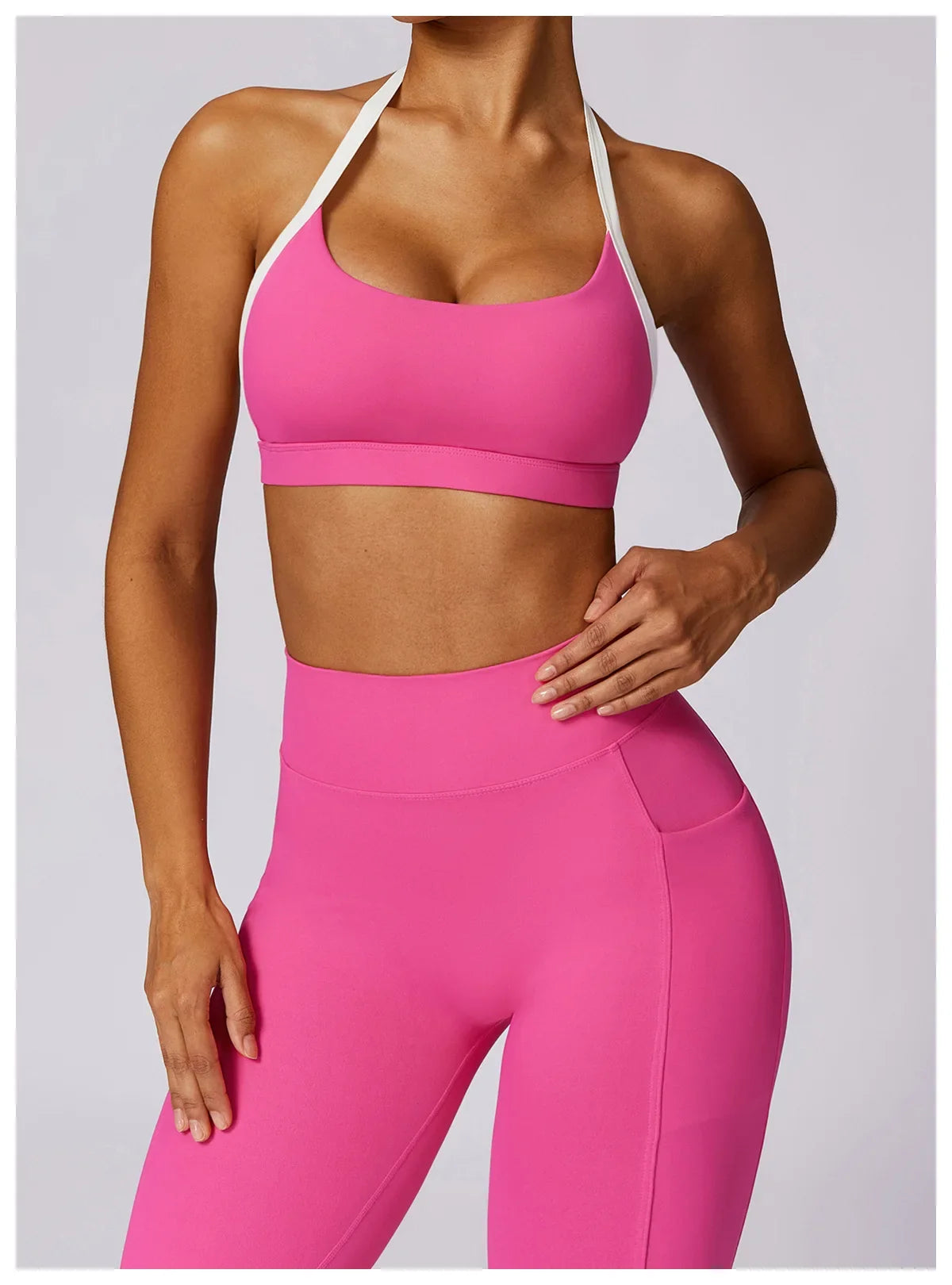 Women's Neck Hanging Back Beauty Yoga Bra Quick Drying Sports Underwear Gym Push Up Workout High-intensity Running Fitness Vest