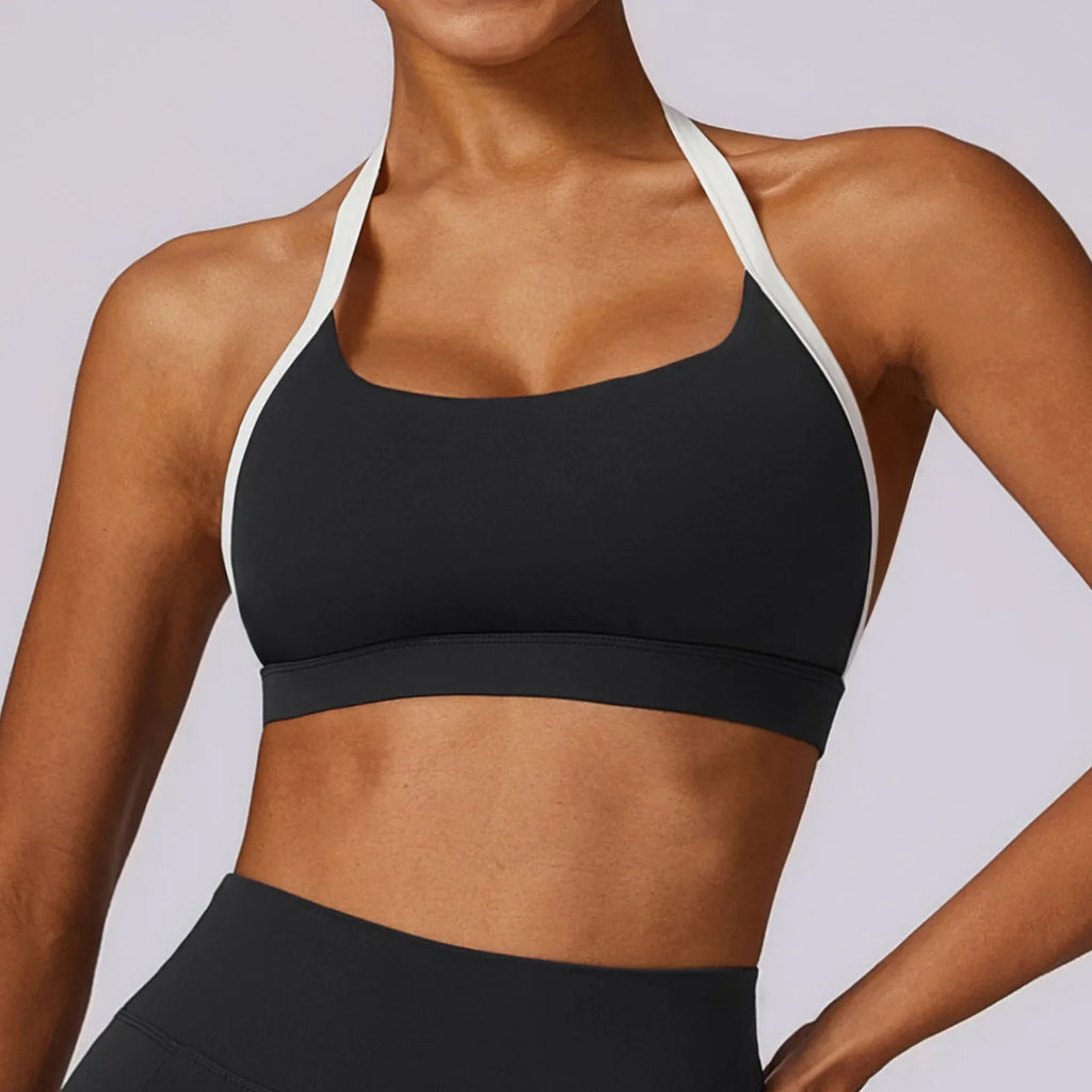 Women's Neck Hanging Back Beauty Yoga Bra Quick Drying Sports Underwear Gym Push Up Workout High-intensity Running Fitness Vest