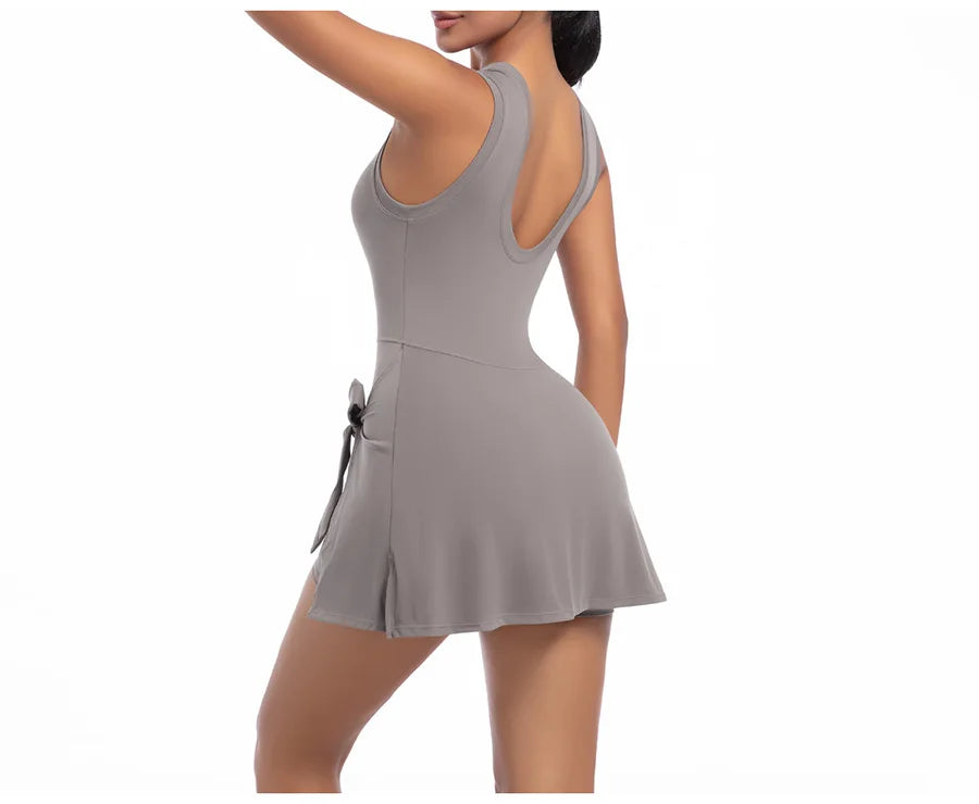 New Short Sports Jumpsuit Gym Set Women Yoga Clothes Workout Tennis dress One-piece Playsuit Yoga Suit Female Outdoor Bodysuits