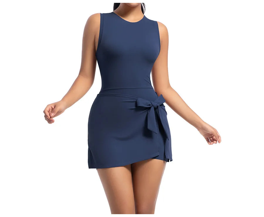 New Short Sports Jumpsuit Gym Set Women Yoga Clothes Workout Tennis dress One-piece Playsuit Yoga Suit Female Outdoor Bodysuits