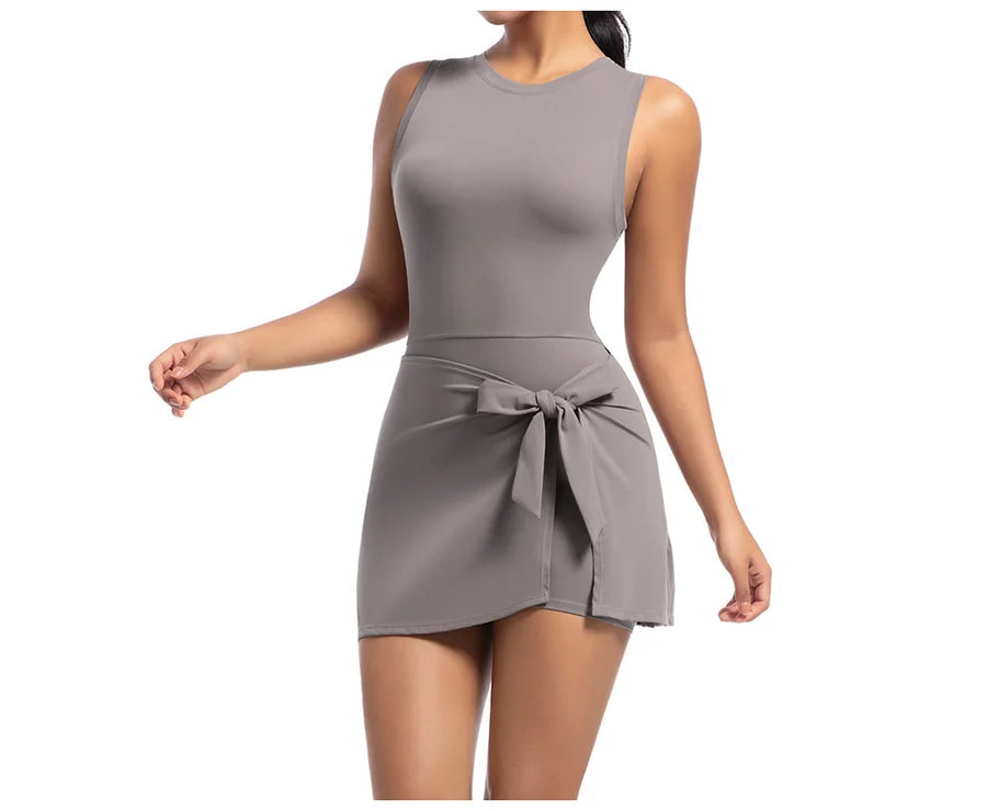 New Short Sports Jumpsuit Gym Set Women Yoga Clothes Workout Tennis dress One-piece Playsuit Yoga Suit Female Outdoor Bodysuits