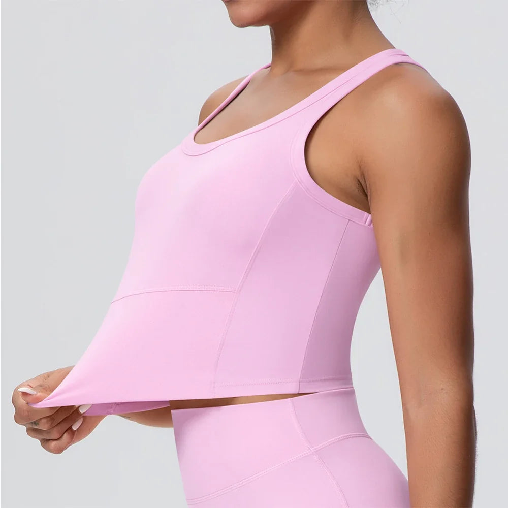 Sports Bra Women's Yoga Bra Fixed Chest Pad Gym Vest Shock-proof Workout Tops Yoga Clothes U-shaped Back Workout Fitness Running
