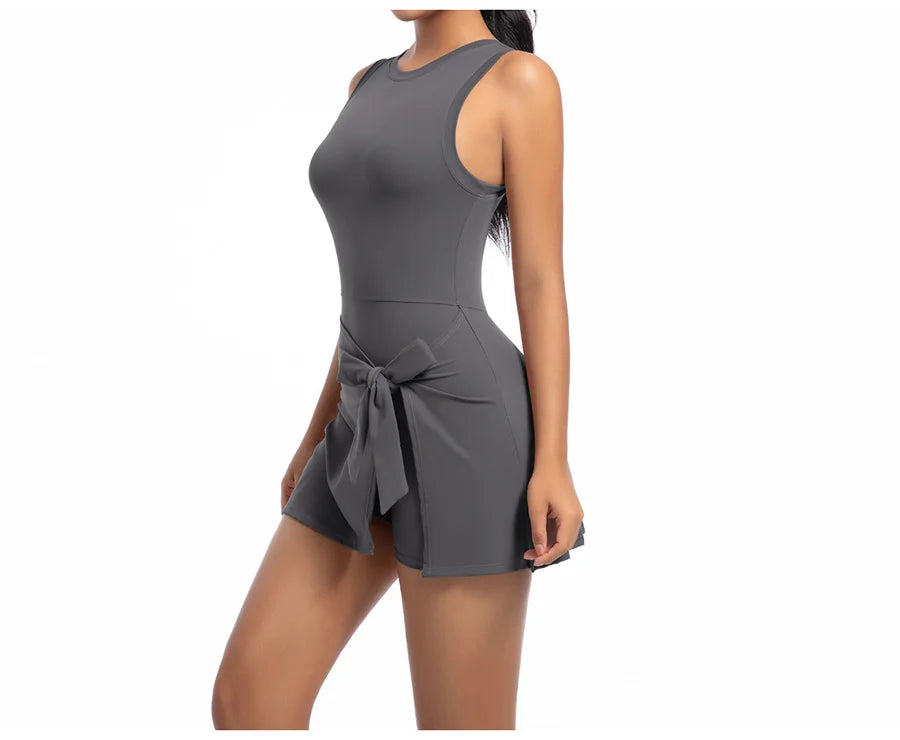 New Short Sports Jumpsuit Gym Set Women Yoga Clothes Workout Tennis dress One-piece Playsuit Yoga Suit Female Outdoor Bodysuits