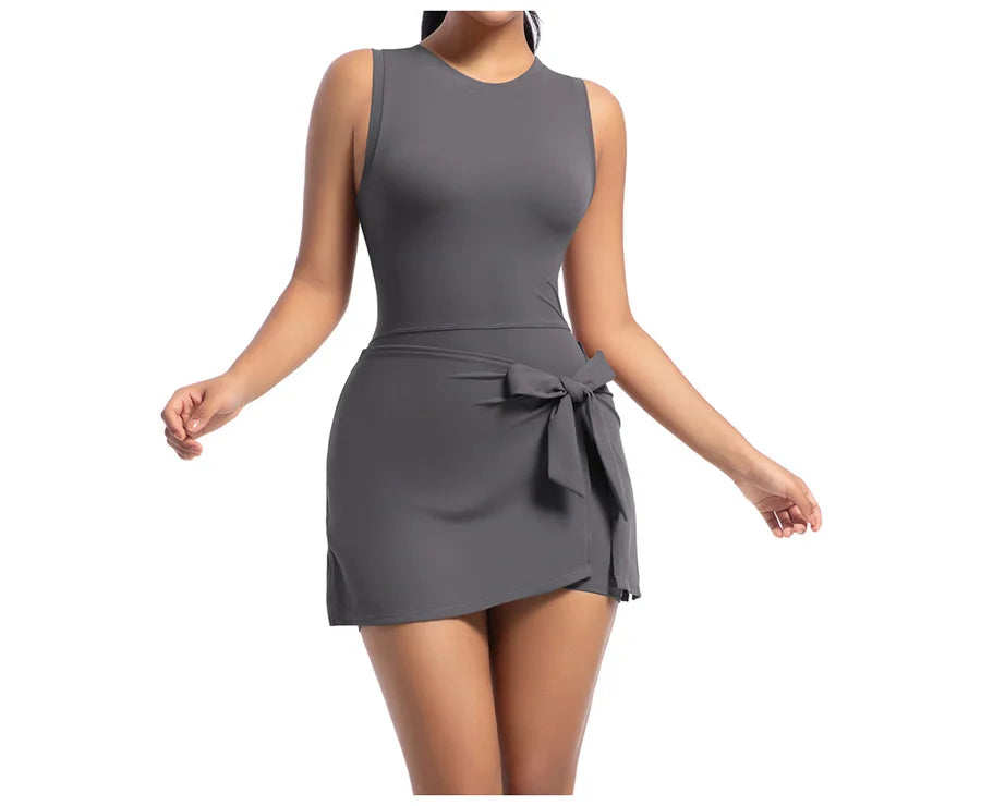 New Short Sports Jumpsuit Gym Set Women Yoga Clothes Workout Tennis dress One-piece Playsuit Yoga Suit Female Outdoor Bodysuits