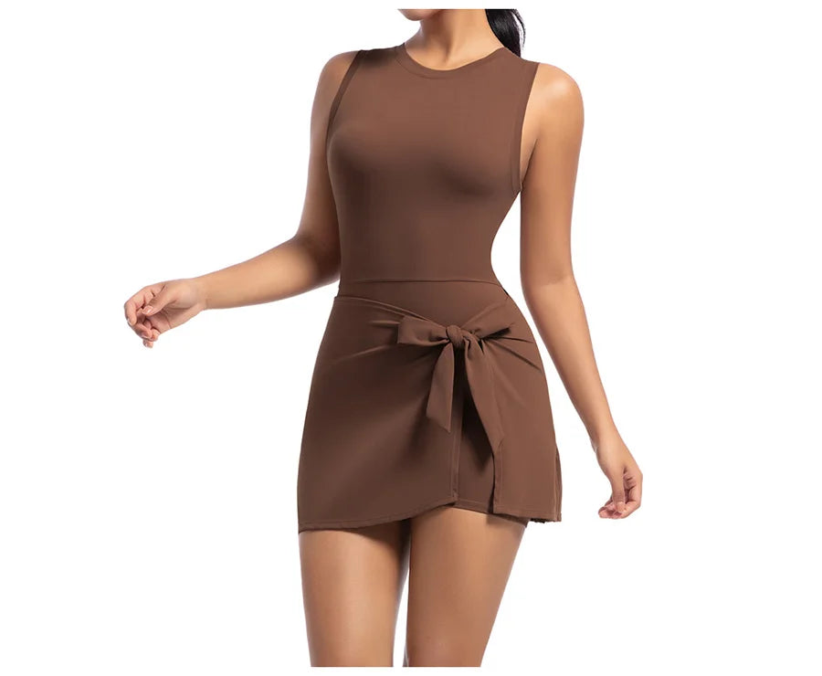 New Short Sports Jumpsuit Gym Set Women Yoga Clothes Workout Tennis dress One-piece Playsuit Yoga Suit Female Outdoor Bodysuits