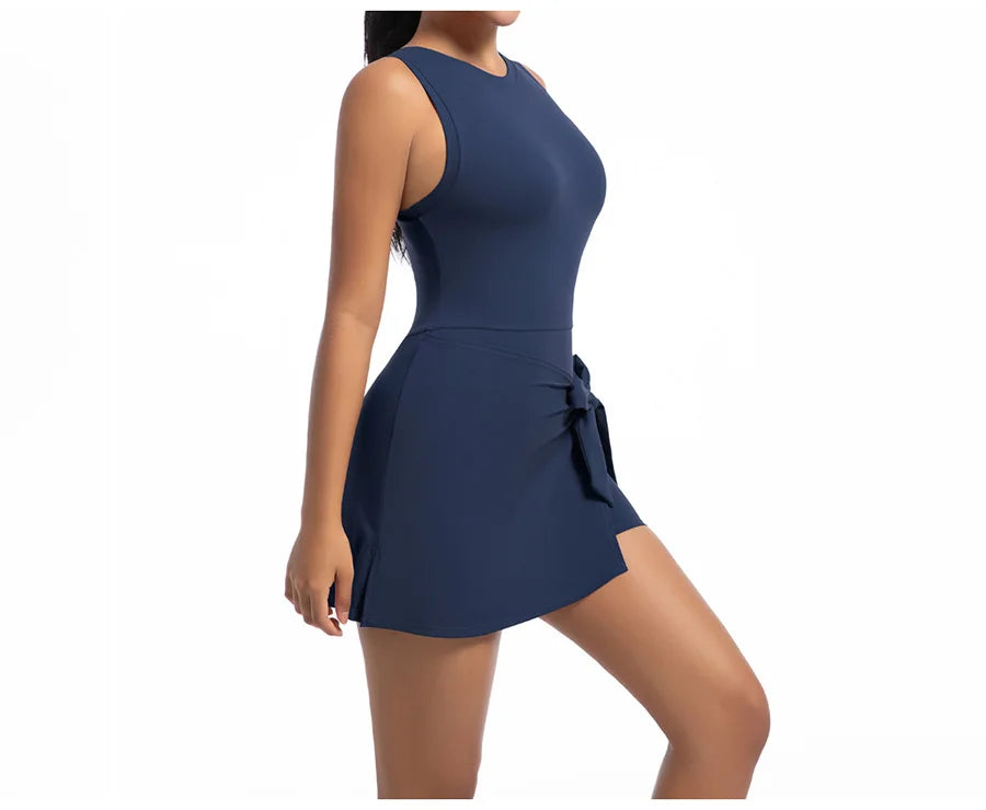 New Short Sports Jumpsuit Gym Set Women Yoga Clothes Workout Tennis dress One-piece Playsuit Yoga Suit Female Outdoor Bodysuits