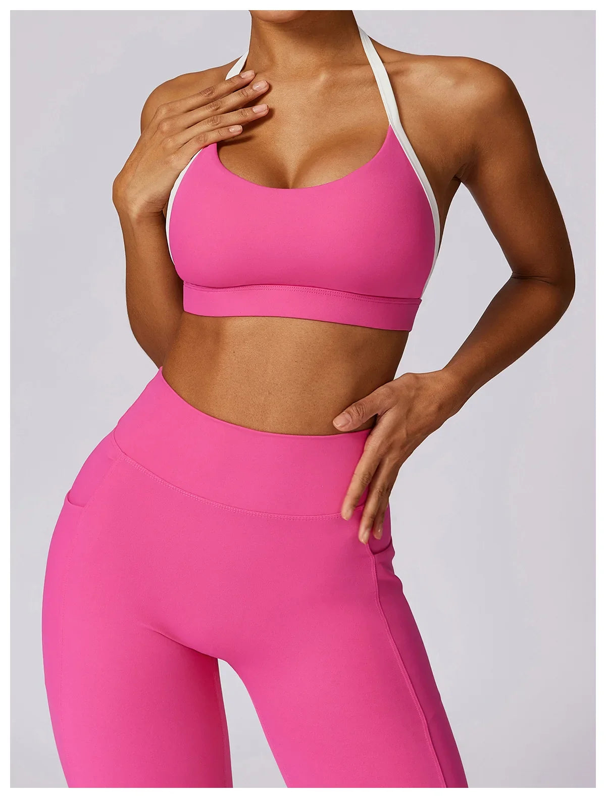 Women's Neck Hanging Back Beauty Yoga Bra Quick Drying Sports Underwear Gym Push Up Workout High-intensity Running Fitness Vest