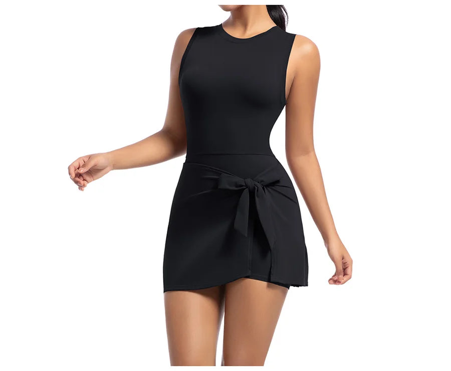 New Short Sports Jumpsuit Gym Set Women Yoga Clothes Workout Tennis dress One-piece Playsuit Yoga Suit Female Outdoor Bodysuits