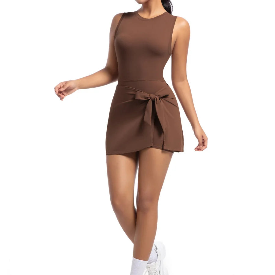 New Short Sports Jumpsuit Gym Set Women Yoga Clothes Workout Tennis dress One-piece Playsuit Yoga Suit Female Outdoor Bodysuits