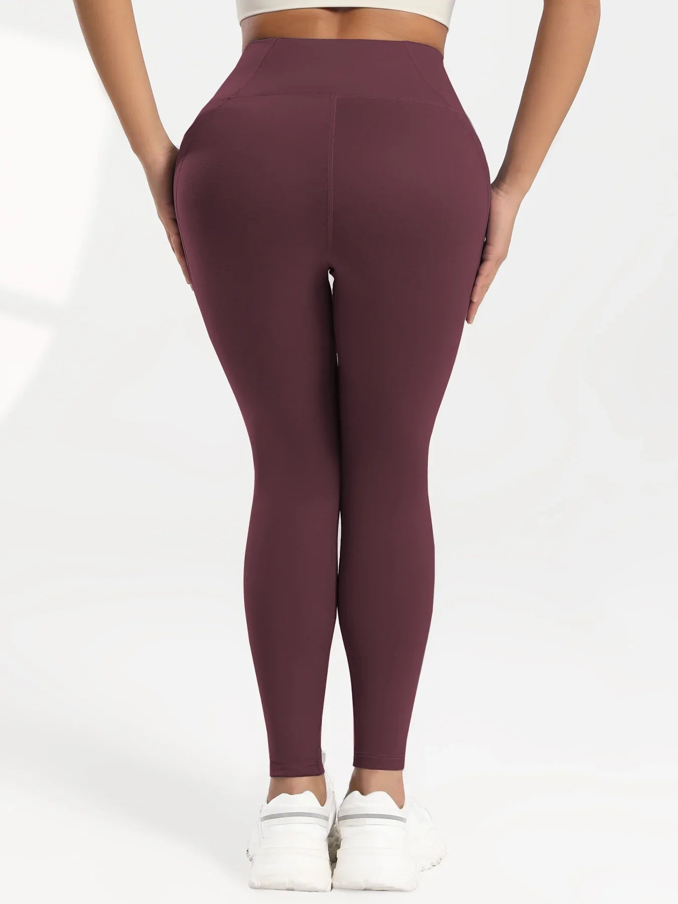 2025 Pockets Gym Yoga Women's Leggings Pure Color Casual Outdoors Workout High Waist Skinny Leggings Of Women Running Pants