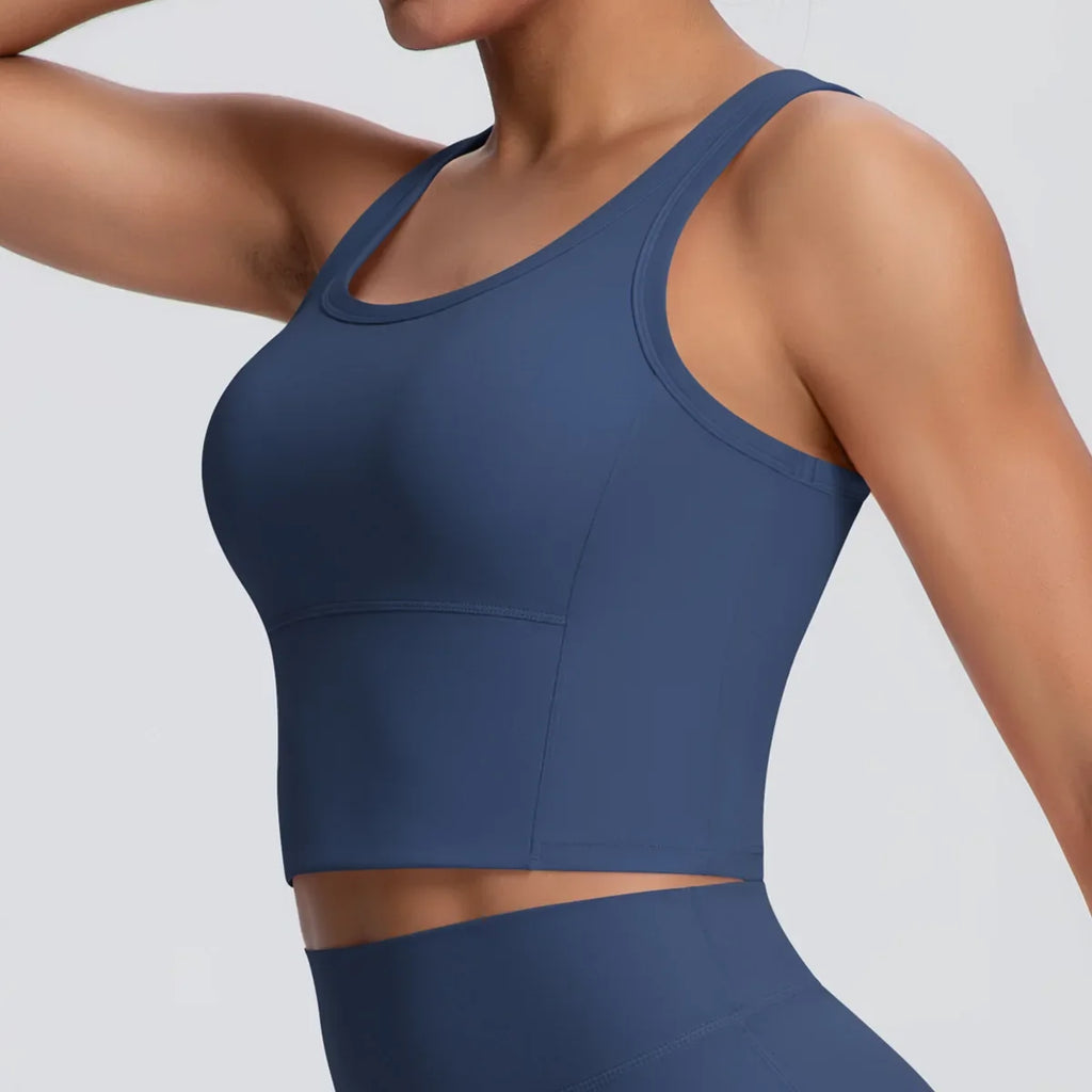 Sports Bra Women's Yoga Bra Fixed Chest Pad Gym Vest Shock-proof Workout Tops Yoga Clothes U-shaped Back Workout Fitness Running