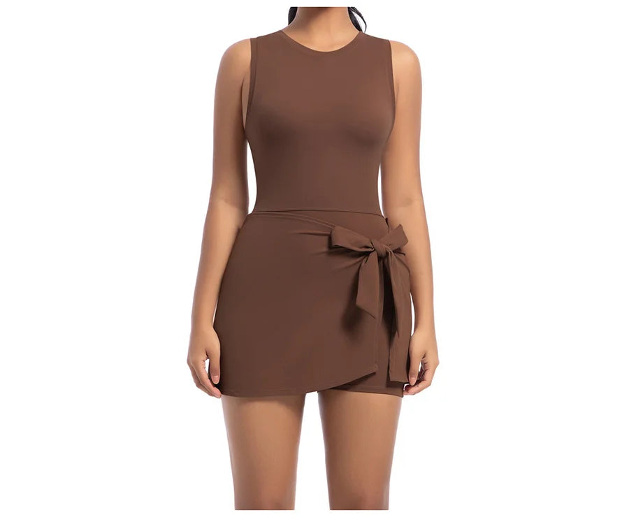New Short Sports Jumpsuit Gym Set Women Yoga Clothes Workout Tennis dress One-piece Playsuit Yoga Suit Female Outdoor Bodysuits