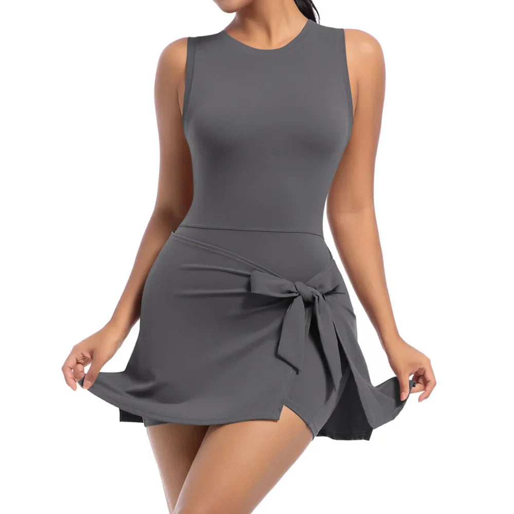 New Short Sports Jumpsuit Gym Set Women Yoga Clothes Workout Tennis dress One-piece Playsuit Yoga Suit Female Outdoor Bodysuits