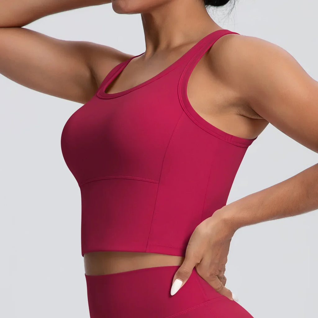Sports Bra Women's Yoga Bra Fixed Chest Pad Gym Vest Shock-proof Workout Tops Yoga Clothes U-shaped Back Workout Fitness Running