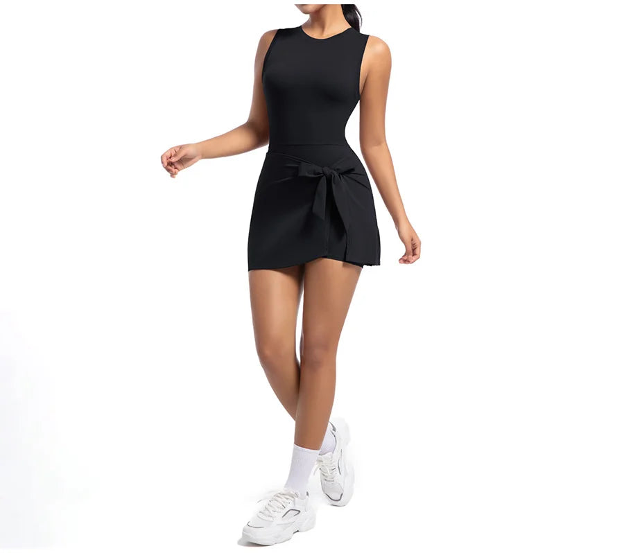 New Short Sports Jumpsuit Gym Set Women Yoga Clothes Workout Tennis dress One-piece Playsuit Yoga Suit Female Outdoor Bodysuits