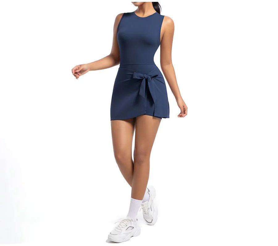New Short Sports Jumpsuit Gym Set Women Yoga Clothes Workout Tennis dress One-piece Playsuit Yoga Suit Female Outdoor Bodysuits