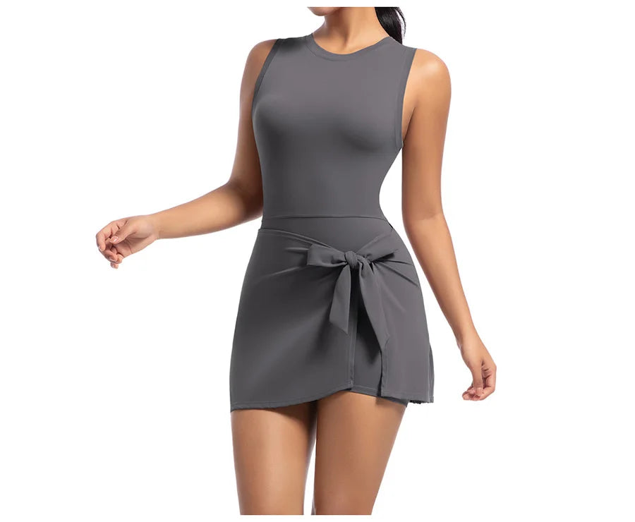 New Short Sports Jumpsuit Gym Set Women Yoga Clothes Workout Tennis dress One-piece Playsuit Yoga Suit Female Outdoor Bodysuits