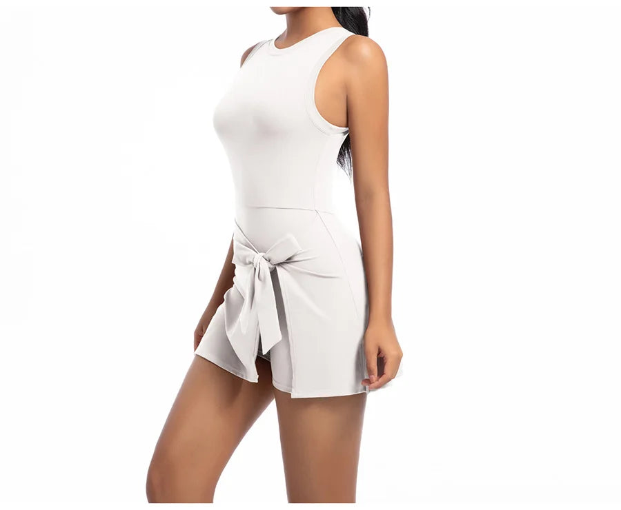 New Short Sports Jumpsuit Gym Set Women Yoga Clothes Workout Tennis dress One-piece Playsuit Yoga Suit Female Outdoor Bodysuits