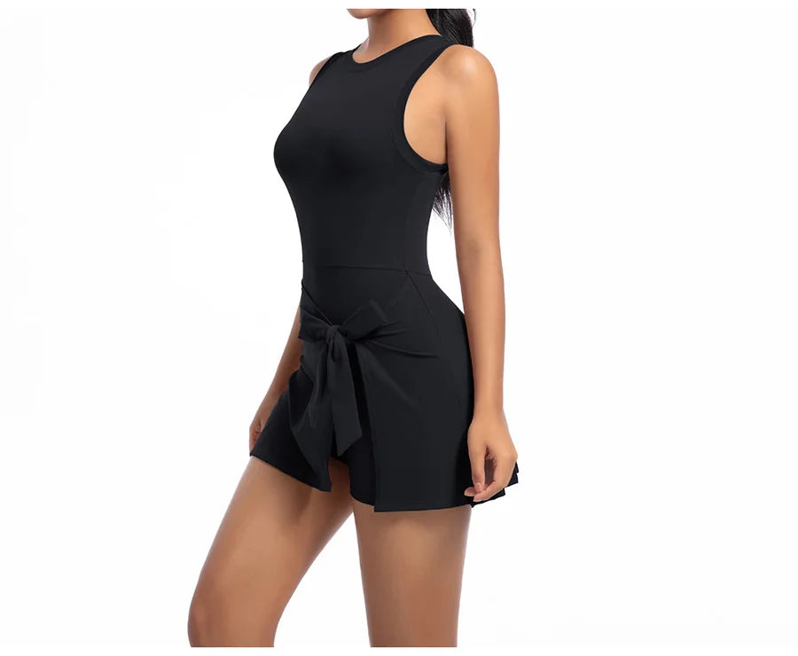 New Short Sports Jumpsuit Gym Set Women Yoga Clothes Workout Tennis dress One-piece Playsuit Yoga Suit Female Outdoor Bodysuits