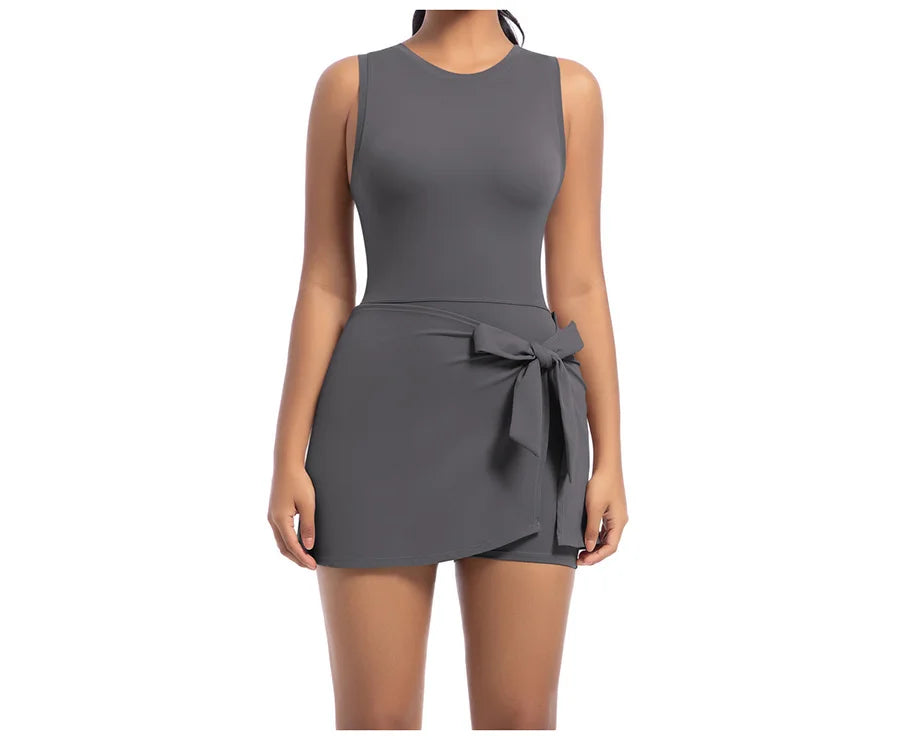 New Short Sports Jumpsuit Gym Set Women Yoga Clothes Workout Tennis dress One-piece Playsuit Yoga Suit Female Outdoor Bodysuits