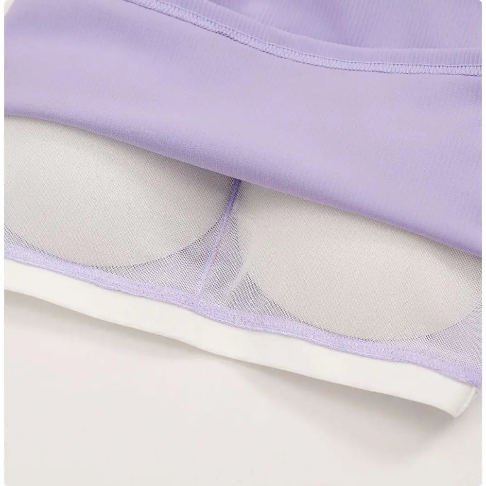 Lavender Ribbed Quick Dry Breathable Running Sports Bra