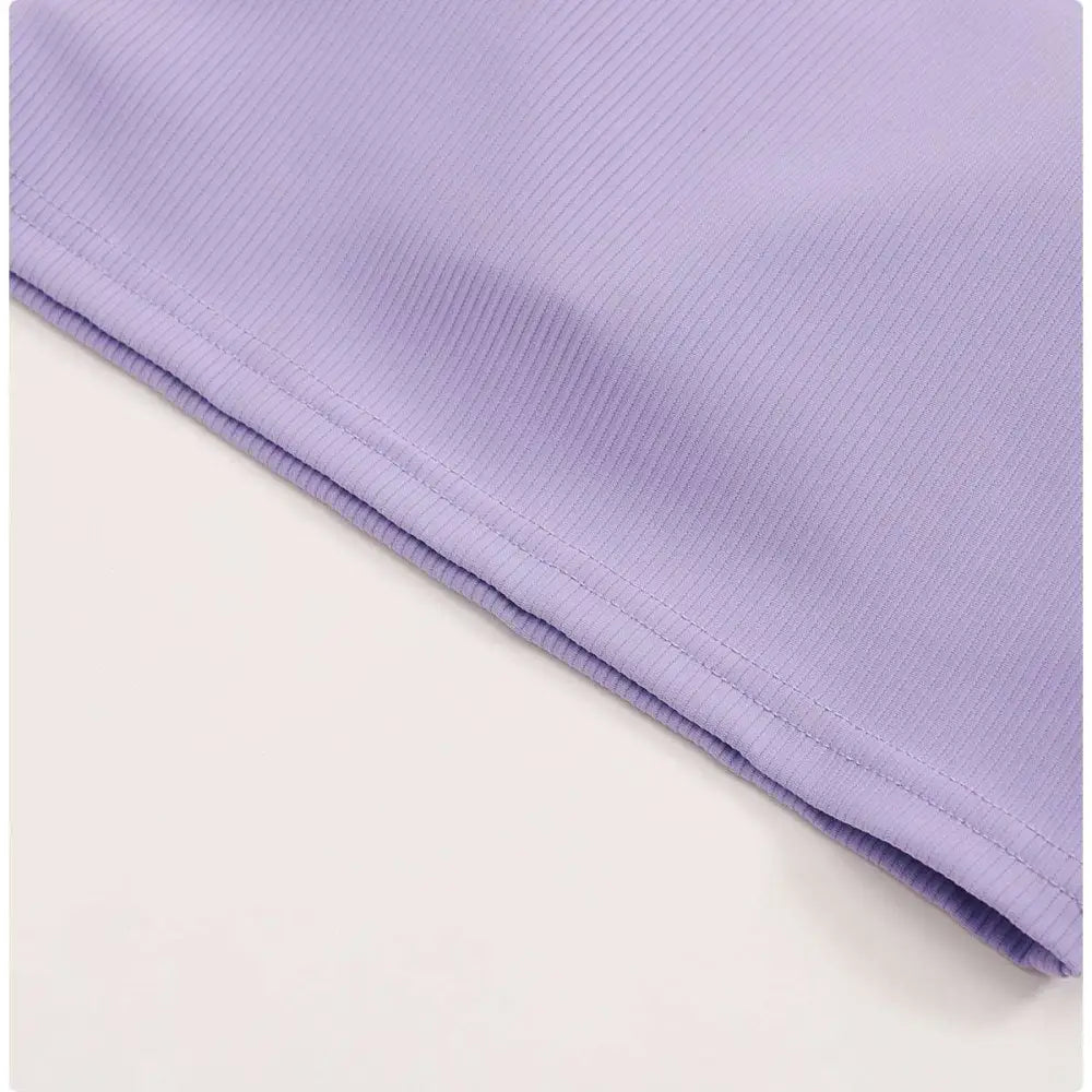 Lavender Ribbed Quick Dry Breathable Running Sports Bra