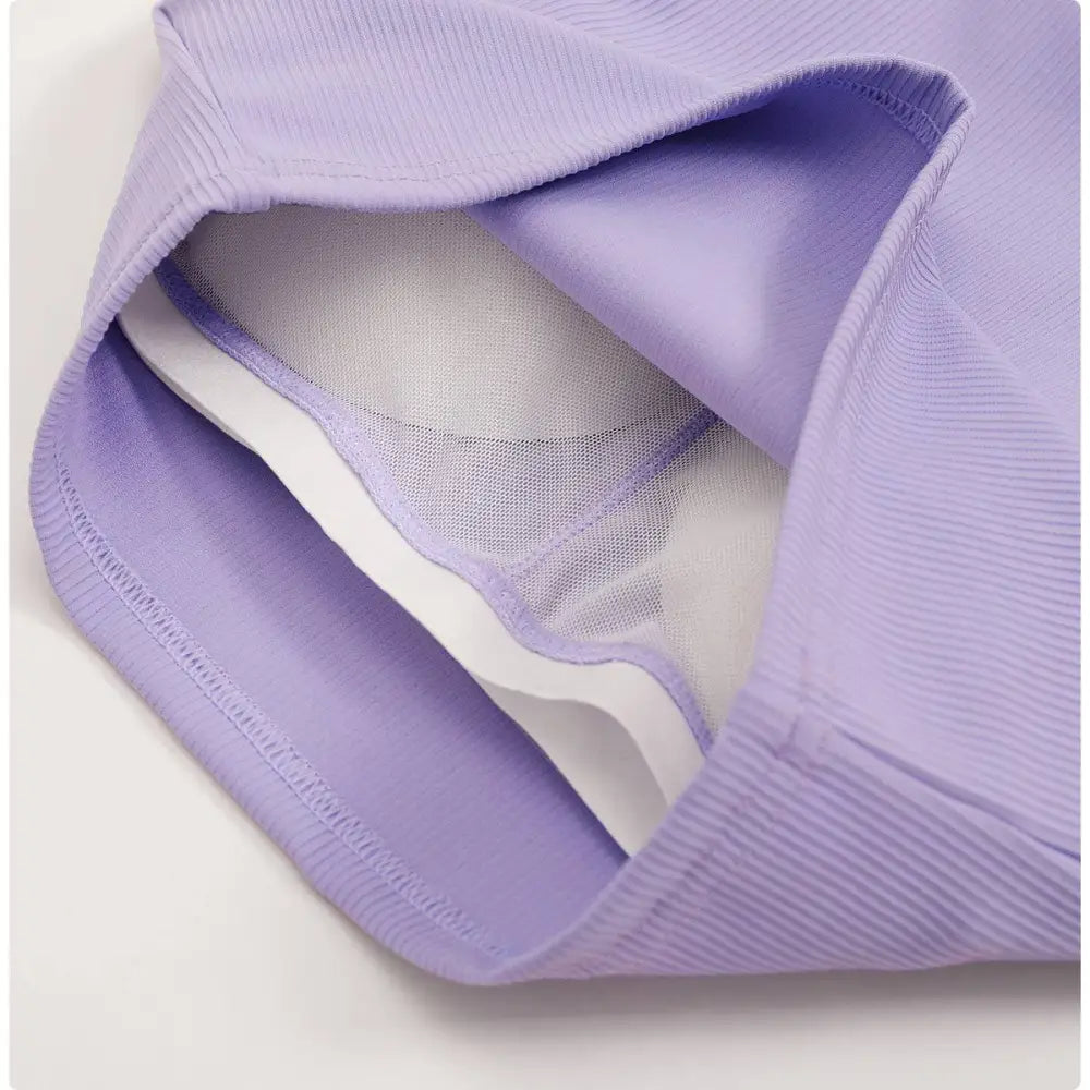 Lavender Ribbed Quick Dry Breathable Running Sports Bra