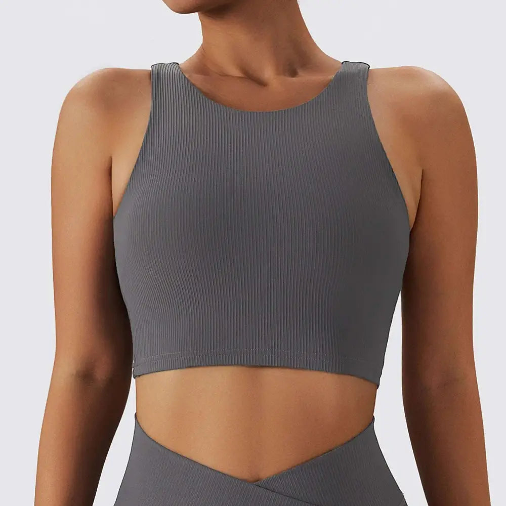 Lavender Ribbed Quick Dry Breathable Running Sports Bra